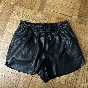 Abercrombie & Fitch Women's Vegan Leather Dolphin-Hem Shorts - Medium